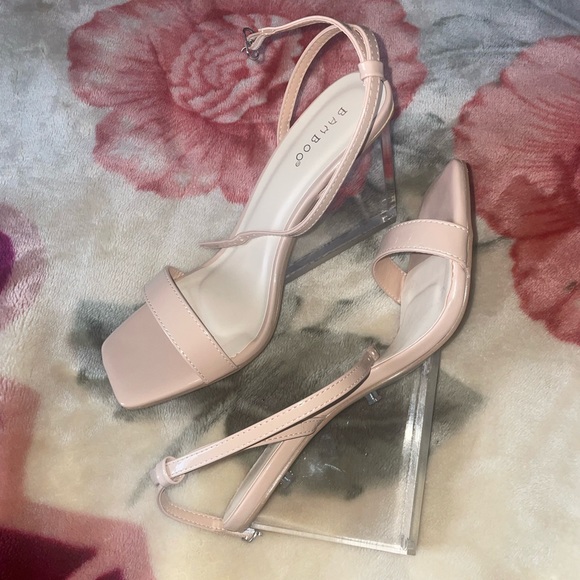 Clear Block Nude Heels - Picture 8 of 8